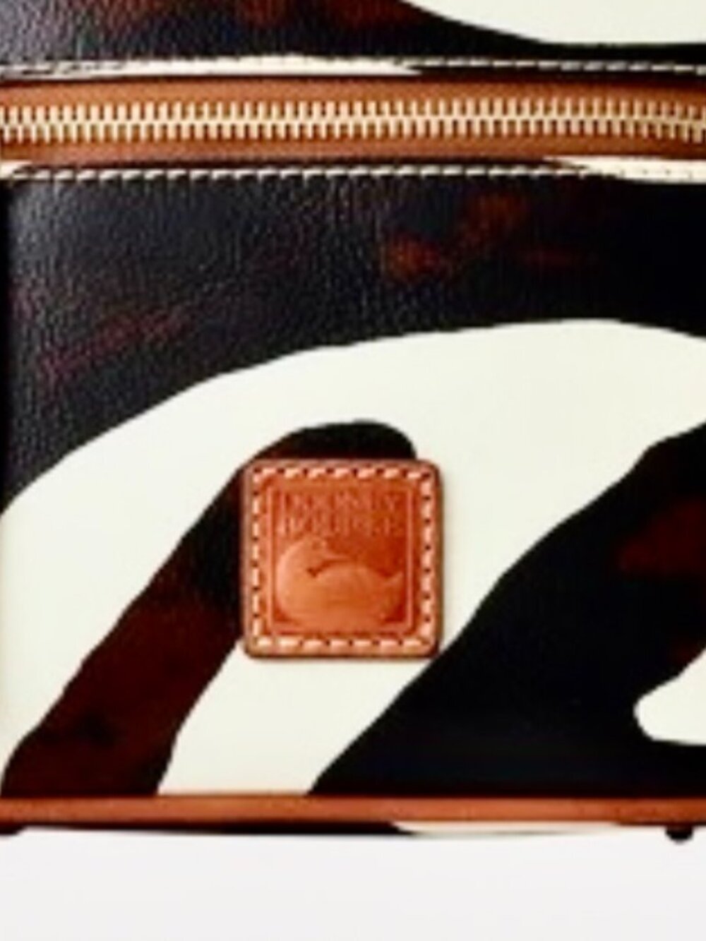 New Dooney & Bourke Zena Zebra Italian Leather Domed Crossbody Satchel Bag - Picture 10 of 12